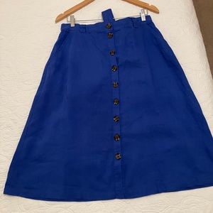 Blue Linen Skirt